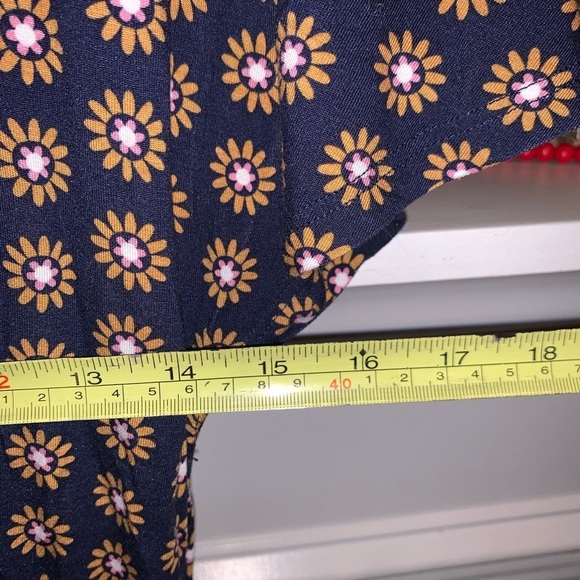 Boden Navy Daisy Print Jersey Short Sleeve Dress with Pockets Size 8R - Picture 5 of 7